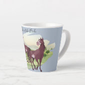 馬をテーマにしたカントリー・ウェスタン結婚ズ カフェラテマグ (右アングル)