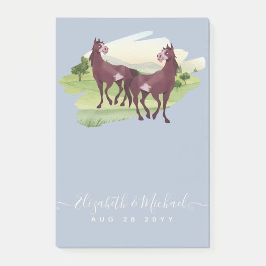 馬をテーマにしたカントリー・ウェスタン結婚ズ ポストイット (正面)