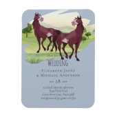 馬をテーマにしたカントリー・ウェスタン結婚ズ マグネット (縦)