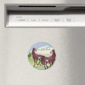 馬をテーマにしたカントリー・ウェスタン結婚ズ マグネット (インサイチュ (食洗機))