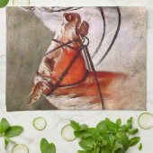 馬をテーマにしたティータオル キッチンタオル (折り畳み)