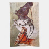 馬をテーマにしたティータオル キッチンタオル (縦)