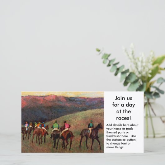 馬をテーマにしたパーティーまたは資金調達イベントの招待 (スタンド正面)