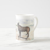馬を乗せたビーチ ボーンチャイナマグカップ (正面右)