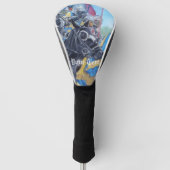 馬を乗り継ぐ歴史的な中世の騎士たち ゴルフヘッドカバー (正面)