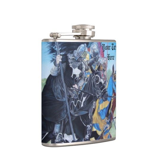 馬を乗り継ぐ歴史的な中世の騎士たち フラスク (右)