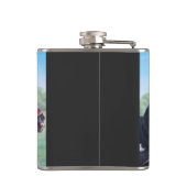 馬を乗り継ぐ歴史的な中世の騎士たち フラスク (裏面)