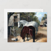 馬を使ったファームシーン ポストカード (正面/裏面)