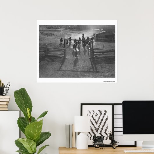 馬を囲む ポスター (ホームオフィス)