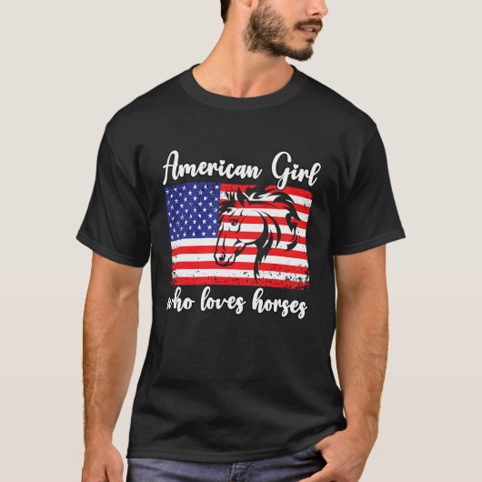 馬を愛するアメリカ人女性騎手 1 Tシャツ (正面)