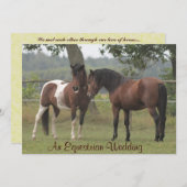 馬を愛する人のための乗馬ウェディング招待状 招待状 (正面/裏面)
