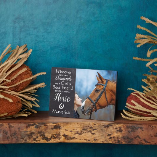 馬を愛する人へ 最高の友達 馬との思い出の写真 フォトプラーク (側面)