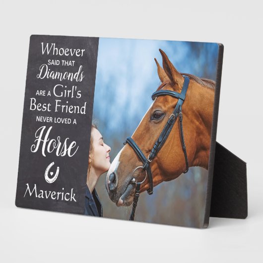 馬を愛する人へ 最高の友達 馬との思い出の写真 フォトプラーク (側面)