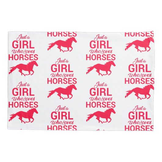 馬を愛する女の子だけでリバーシブル 枕カバー (裏面-左)