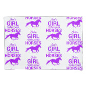 馬を愛する女の子だけでリバーシブル 枕カバー (正面左)