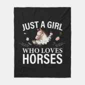 馬を愛する女の子だけのフローラ フリースブランケット (正面)