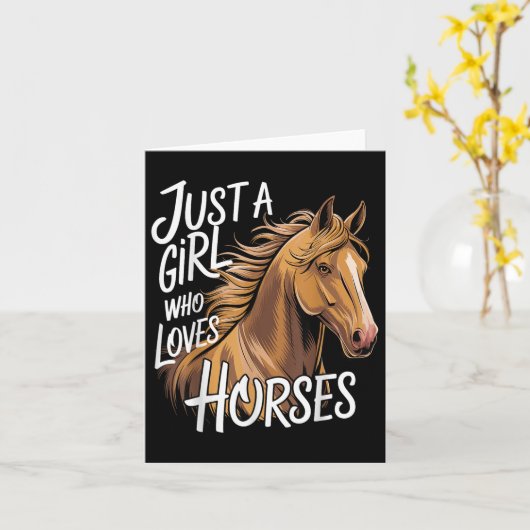 馬を愛する女の子だけの馬 カード (黄色い花)