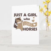 馬を愛する女の子だけよ。馬ハート カード (黄色い花)