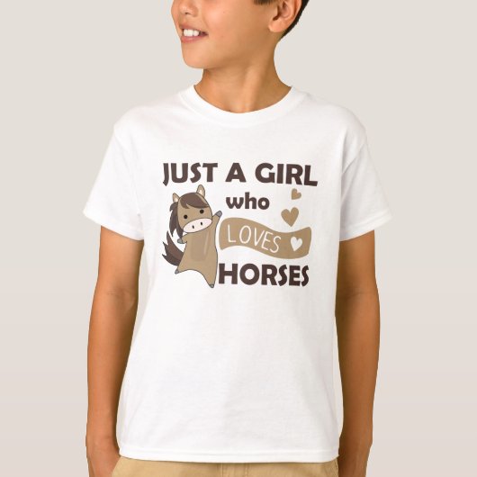 馬を愛する女の子だけよ。馬ハート Tシャツ (正面)