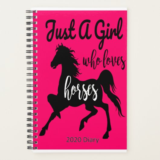馬を愛する女の子2020日記 プランナー手帳 (正面)