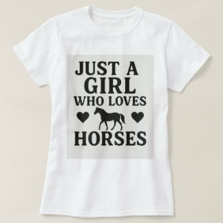 馬を愛する女の子 – かわいい馬好きギ Tシャツ