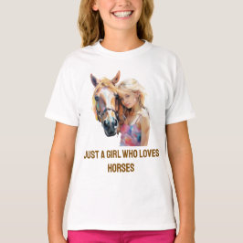 馬を愛する女の子 – かわいい馬好き Tシャツ