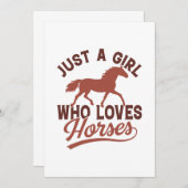 馬を愛する女の子 サンキューカード (正面/裏面)