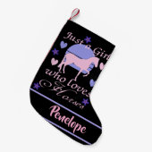 馬を愛する女の子 スモールクリスマスストッキング (正面 (吊り時))