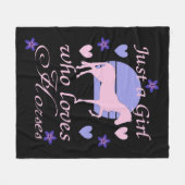 馬を愛する女の子 フリースブランケット (正面(横))