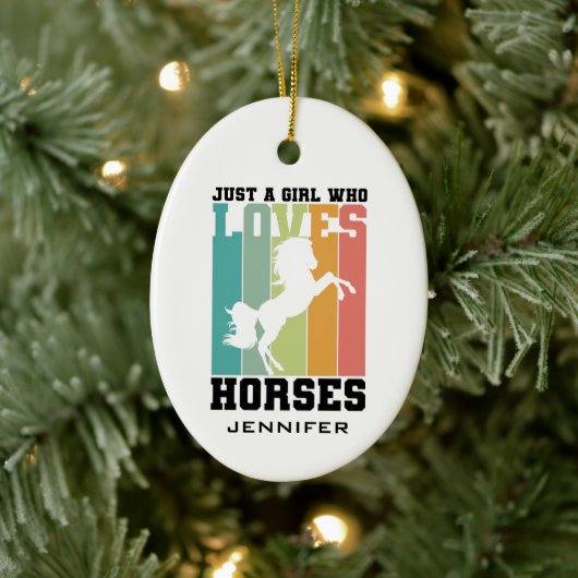 馬を愛する女の子 |ホースガールカスタム セラミックオーナメント (ツリー)