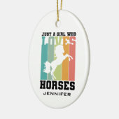 馬を愛する女の子 |ホースガールカスタム セラミックオーナメント (左)