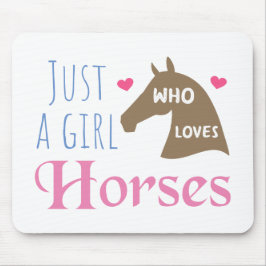 馬を愛する女の子 マウスパッド
