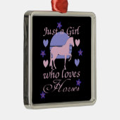 馬を愛する女の子 メタルオーナメント (右)