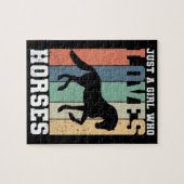 馬を愛する女の子 |レトロヴィンテージホース ジグソーパズル (横)