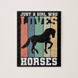 馬を愛する女の子 |レトロヴィンテージホース ジグソーパズル