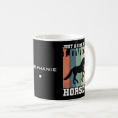 馬を愛する女の子 |レトロヴィンテージ馬 コーヒーマグカップ (正面右)
