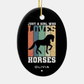 馬を愛する女の子 |レトロヴィンテージ馬 セラミックオーナメント (裏面)