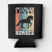 馬を愛する女の子 |レトロヴィンテージ馬 缶クーラー (正面)