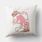 馬を愛する女の子,西部,ロデオ,ピンク クッション (裏面)