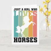 馬を愛する女の子 馬の女の子| Horse Girl カード (黄色い花)