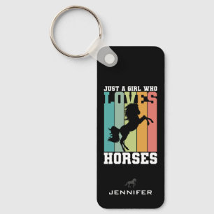 馬を愛する女の子 馬の女の子 Horse Girl キーホルダー