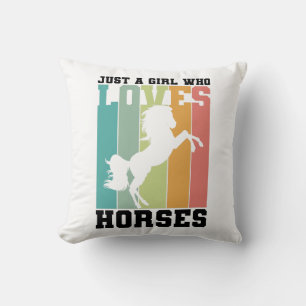 馬を愛する女の子 馬の女の子 Horse Girl クッション
