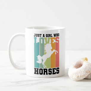 馬を愛する女の子 馬の女の子 Horse Girl コーヒーマグカップ