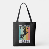 馬を愛する女の子 馬の女の子| Horse Girl トートバッグ (裏面)
