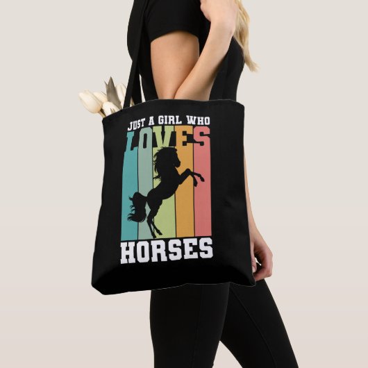 馬を愛する女の子 馬の女の子| Horse Girl トートバッグ (クローズアップ)