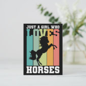 馬を愛する女の子 馬の女の子| Horse Girl ポストカード (スタンド正面)
