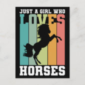 馬を愛する女の子 馬の女の子| Horse Girl ポストカード (正面)