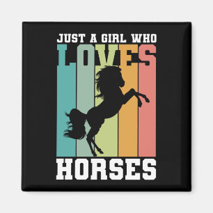 馬を愛する女の子 馬の女の子 Horse Girl マグネット