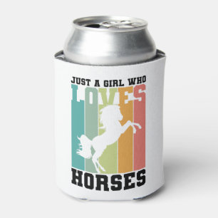 馬を愛する女の子 馬の女の子 Horse Girl 缶クーラー