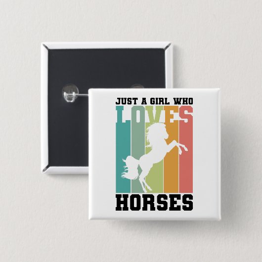 馬を愛する女の子 馬の女の子| Horse Girl 缶バッジ (正面&裏面)